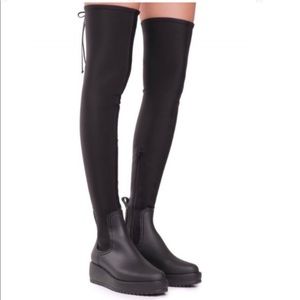 Jeffrey Campbell Over the Knee Platform Rainboots